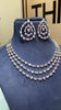 3 liner multishape necklace set with earrings
