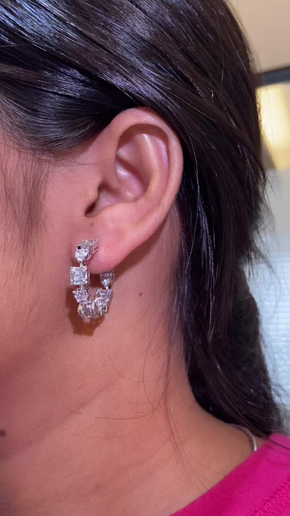 CLUSTER HOOP EARRINGS