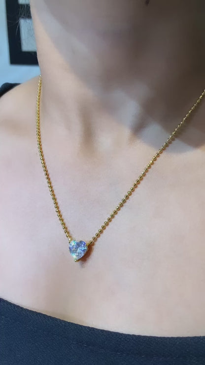Heart pendant with bubble chain