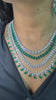 Emerald liner necklace set with earrings