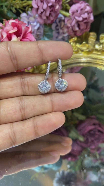 Cushion halo Hoop Danglers ✨