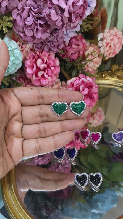 Invisible setting love earrings
