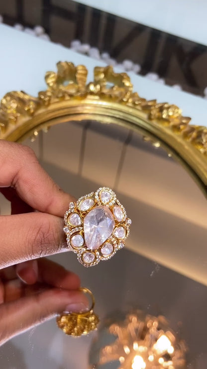 AHALYA MOISSANITE POLKI RING
