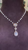 Pearl string Moissanite polki pendant chain earring set