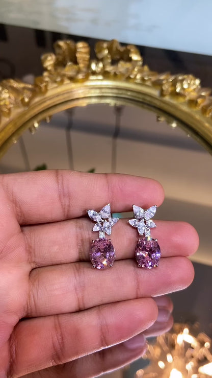 OVAL DROP COLOUR EARRING