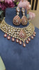 Drop Festive meena kundan polki necklace set