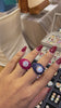 Invisble setting cocktail colour rings (Adjustable)