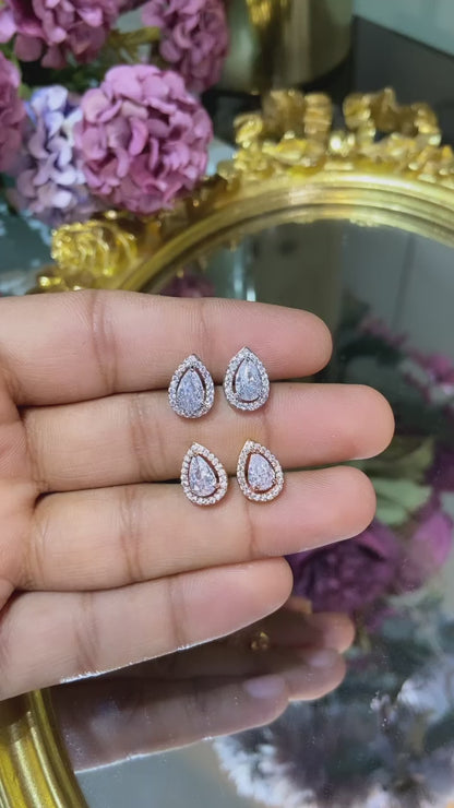 Tear Drop Halo earrings