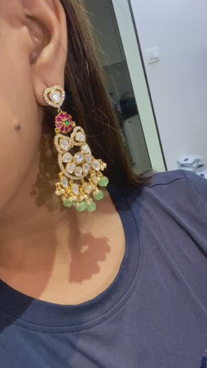Sharara Moissanite Polki Earrings 🫰🏻