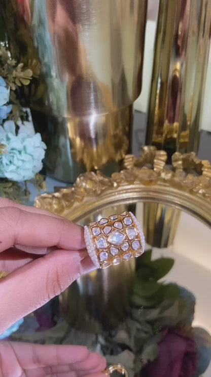 Pearl Polki Adjustable ring