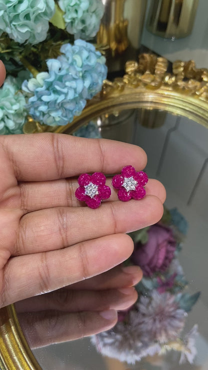Mini Flower Earrings (invisible setting)