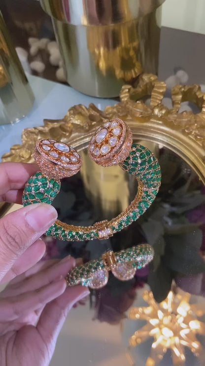 Festive Embedded Polki Kada Openable (Single)
