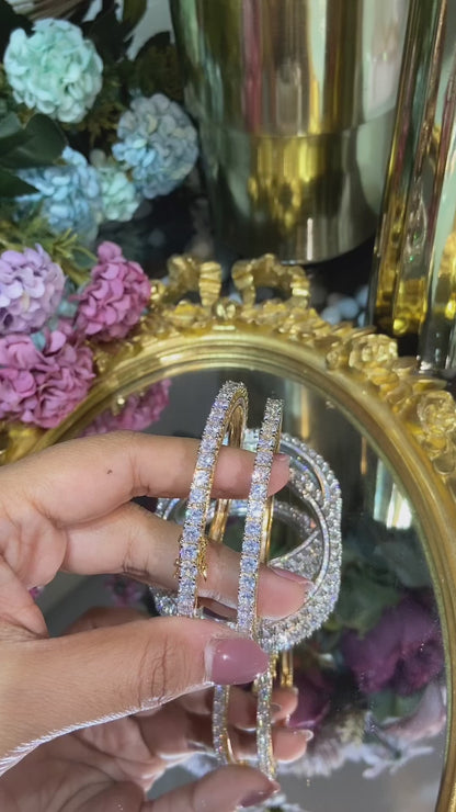 25 pointer OPENABLE DIAMOND Solitaire Bangles - 1 PAIR - (WITH LOCK) 🪄