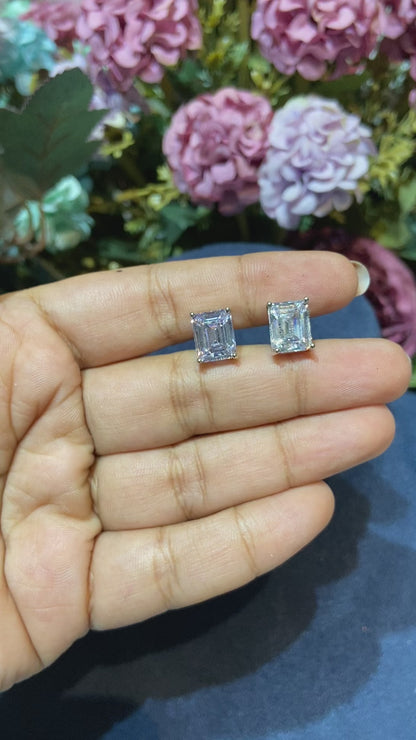4.5 ct screwback Emerald cut solitaire