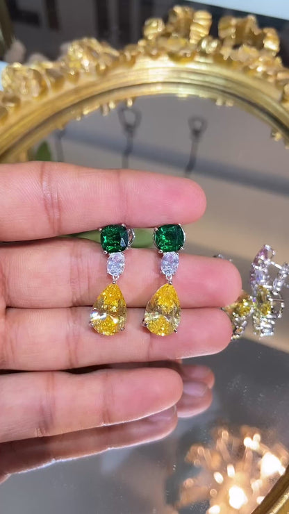 DUAL COLOUR DROP EARRINGS