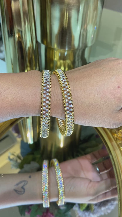 GOLD STAR DIAMOND BANGLES (WITHOUT LOCK)