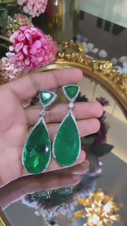 Tear drop along Shoulder doublet earrings
