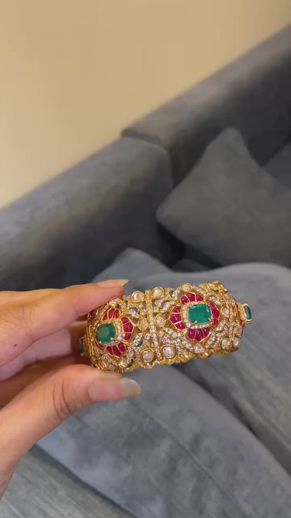 The Gulnaz moissanite polki Kada (openable/SINGLE PIECE)