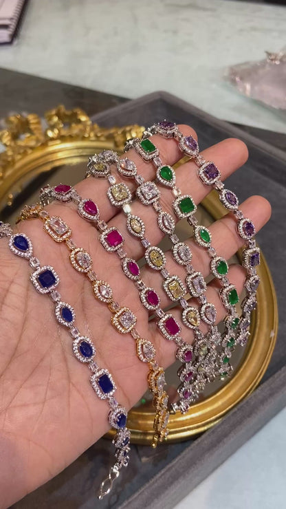 Multishape Halo Tennis bracelet