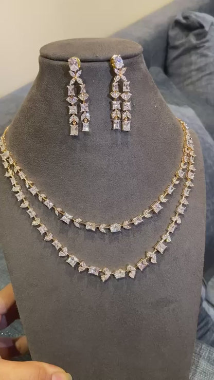 Alizeh Mixed-CutDouble-Strand Necklace Set