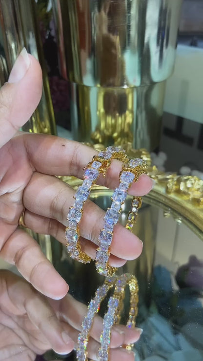 PRINCESS CUT DIAMOND BANGLES (OPENABLE) PAIR