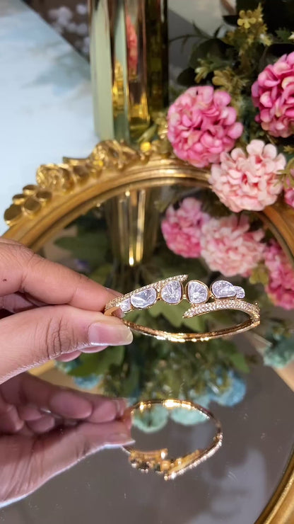 Delicate Moissanite polki bracelet