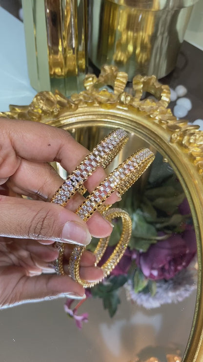 GOLD STAR DIAMOND BANGLES (WITHOUT LOCK)