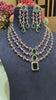 3 LINE EMERALD DOUBLET DIAMOND SET