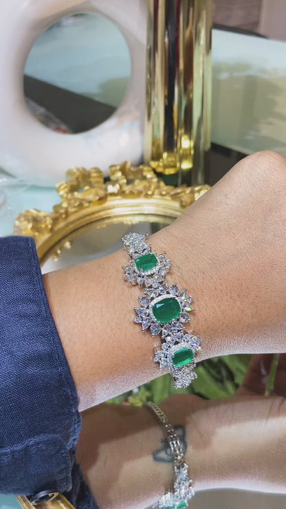 EMERALD STIFF BRACELET OPENABLE