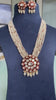 Festive Pearl beaded Kundan long necklace set