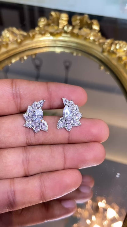 Tear drop half moon earrings