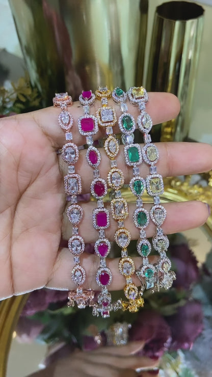 Multishape Halo Tennis bracelet