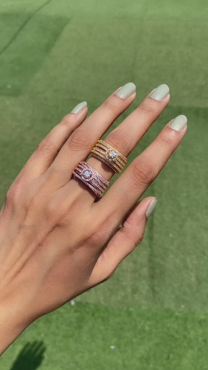 Adjustable Ring - Solitaire liner Ring 🩶