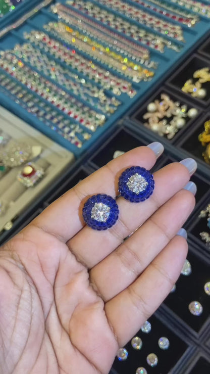 Dome Invisible setting earrings