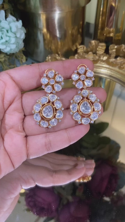 Samudra Moissanite Polki Earrings 🫰🏻