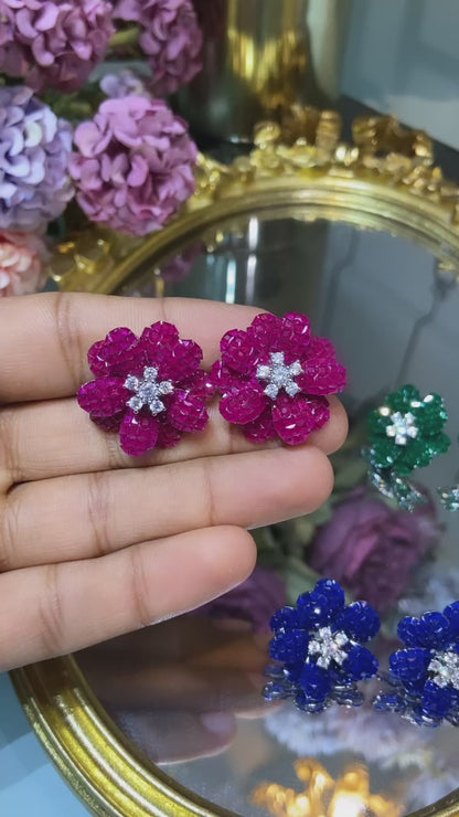 Flower Earrings (invisible setting)