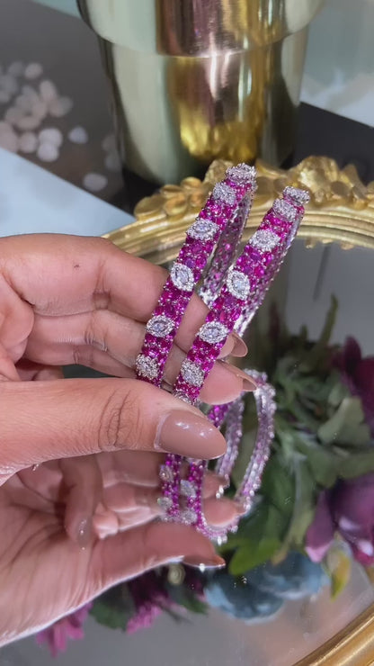 Designer colour invisible setting bangles Pacheli