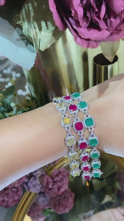 Square Linked Tennis Bracelet