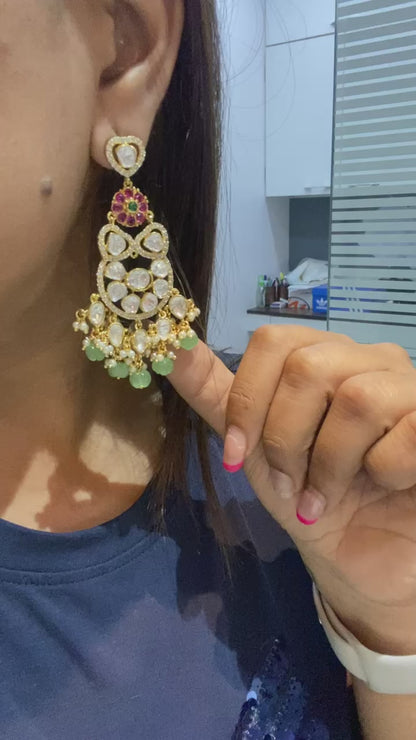 Sharara Moissanite Polki Earrings 🫰🏻