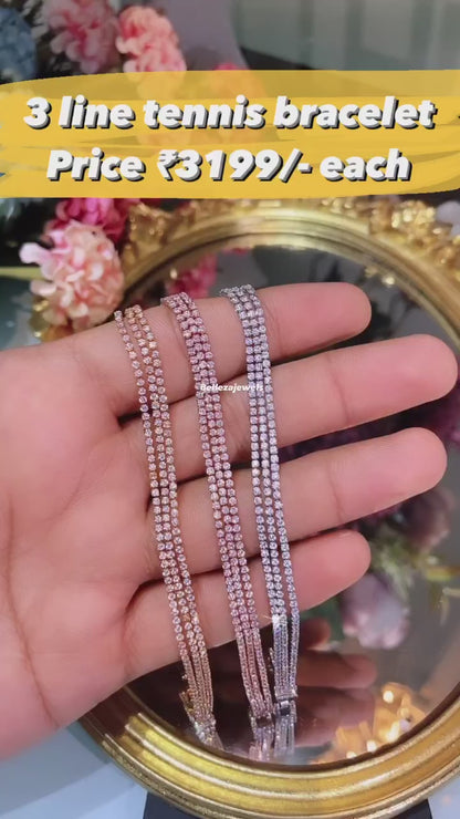 3 line Sparking Tennis bracelet