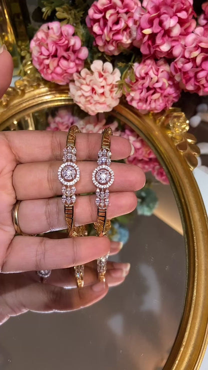 Cluster marquise drop DIAMOND  design bangles  - PAIR 🖤
