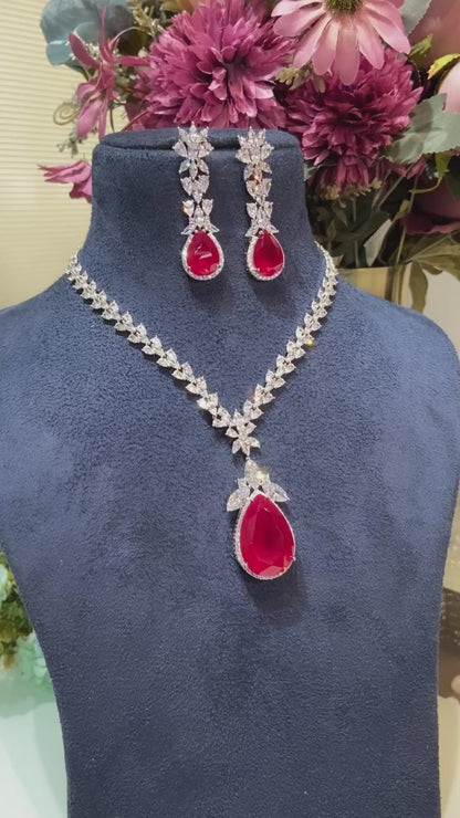 Festive Classic Adalyn Necklace Set With Long Earrings