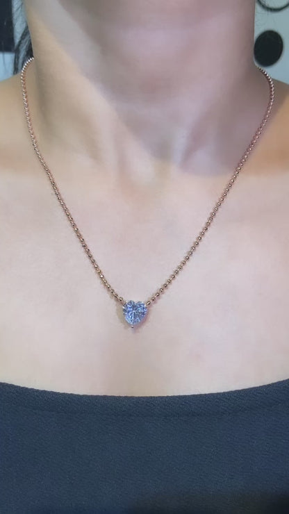 Heart pendant with bubble chain