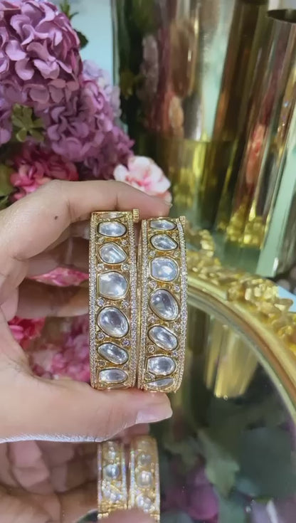 Unshaped Polki Kada (PAIR)