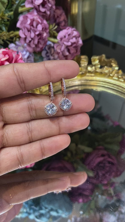 Cushion halo Hoop Danglers ✨