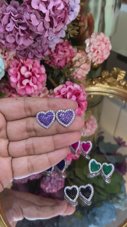 Invisible setting love earrings