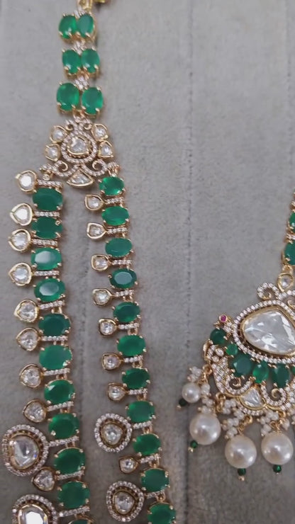 Gloria Festive moissanite polki necklace set