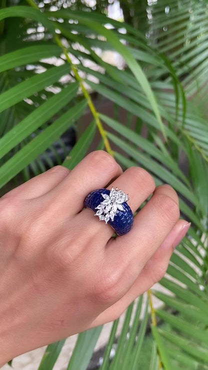 Invisible setting marquise colour rings (Adjustable) 🩶