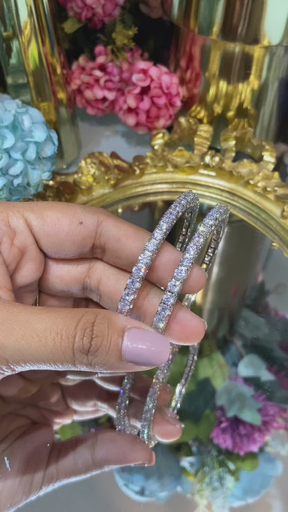 25 pointer DIAMOND Solitaire Bangles - (NOT OPENABLE)