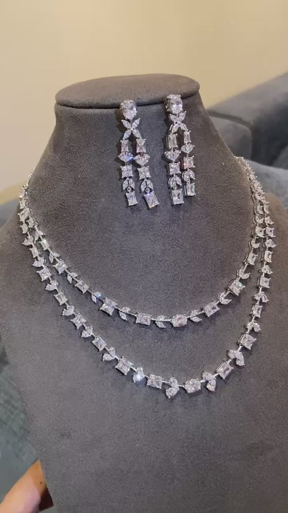 Alizeh Mixed-CutDouble-Strand Necklace Set